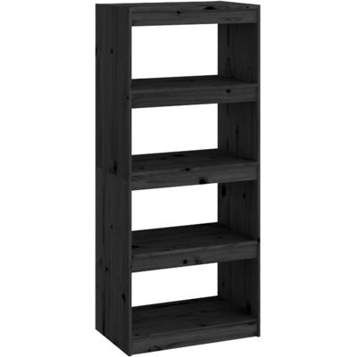 vidaXL 808172 Schwarzes Kiefernregal - Bücherregal & Raumteiler vidaXL 808172 Schwarzes Kiefernregal - Bücherregal & Raumteiler