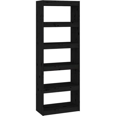 vidaXL Bücherregal - Massiv Kiefer - Schwarz - 5 Fächer vidaXL Bücherregal - Massiv Kiefer - Schwarz - 5 Fächer