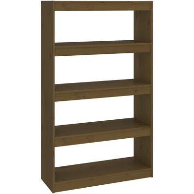 vidaXL Honigbraun Massivholz Kiefer Bücherregal - Raumteiler, 4 Fächer vidaXL Honigbraun Massivholz Kiefer Bücherregal - Raumteiler, 4 Fächer