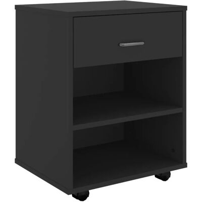 vidaXL Zwarte Rolkast - Modern Opbergmeubel vidaXL Zwarte Rolkast - Modern Opbergmeubel