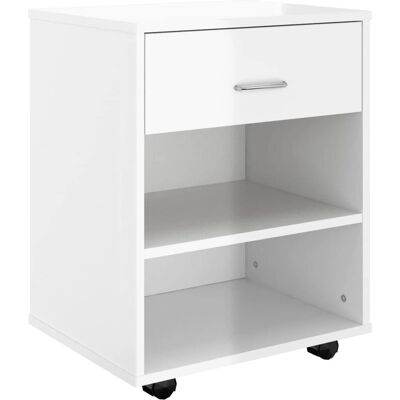 vidaXL Witte Hoogglans Rolkast - Opbergmeubel & Kantoormeubel vidaXL Witte Hoogglans Rolkast - Opbergmeubel & Kantoormeubel