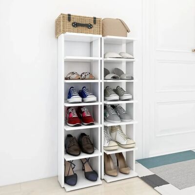 vidaXL 2x Schuhschränke Weiß - Schuhaufbewahrung - Haushaltsmöbel vidaXL 2x Schuhschränke Weiß - Schuhaufbewahrung - Haushaltsmöbel