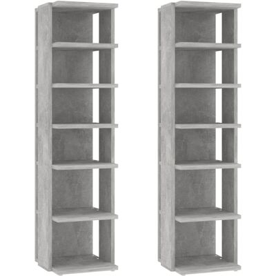 vidaXL 2er Schuhschränke Beton Grau Haushalt Schuhregal Set vidaXL 2er Schuhschränke Beton Grau Haushalt Schuhregal Set