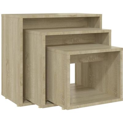 vidaXL Nesting Tables Sonoma Eiken 3 stuks - Bijzet-, eind- of salontafel vidaXL Nesting Tables Sonoma Eiken 3 stuks - Bijzet-, eind- of salontafel