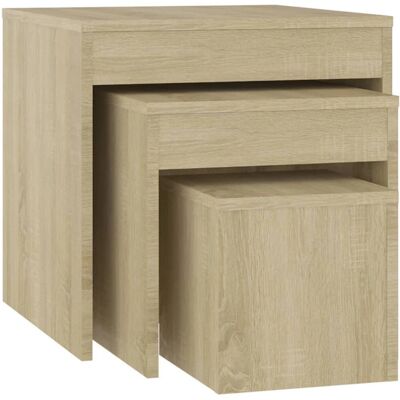 vidaXL Nova Nisttische - 3er Set Sonoma Eiche - Modernes Design vidaXL Nova Nisttische - 3er Set Sonoma Eiche - Modernes Design