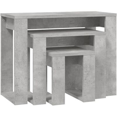 vidaXL 3er Set Nesten-Tische Beton Grau Endtisch-Set vidaXL 3er Set Nesten-Tische Beton Grau Endtisch-Set