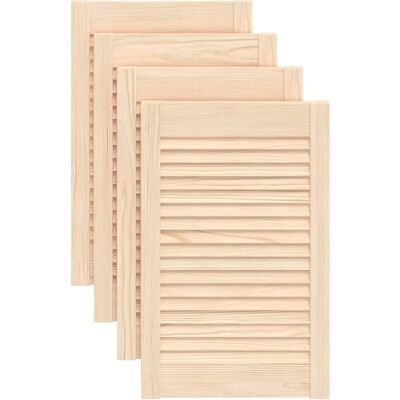 Portes d'armoire en pin avec persiennes - 4 pcs - Porte intérieure Portes d'armoire en pin avec persiennes - 4 pcs - Porte intérieure