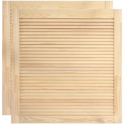 Portes d'armoire en bois de pin avec persiennes vidaXL - Publicité Portes d'armoire en bois de pin avec persiennes vidaXL - Publicité