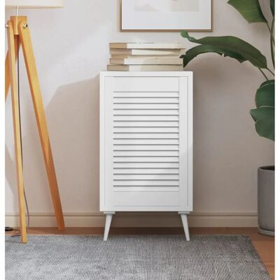 vidaXL Binnen deur met horizontale lamellen - 61,5x39,4 cm - Wit vidaXL Binnen deur met horizontale lamellen - 61,5x39,4 cm - Wit