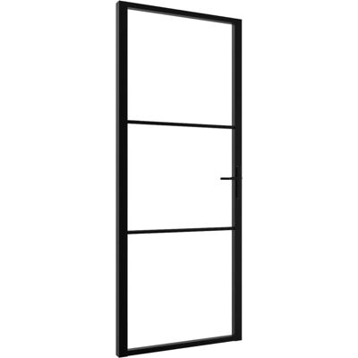 vidaXL Schwarze Innentür ESG Glas Aluminium - 83x201,5 cm vidaXL Schwarze Innentür ESG Glas Aluminium - 83x201,5 cm