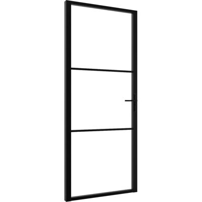vidaXL Innentür Schwarz - 93x201,5 cm - Modernes Glas & Aluminium vidaXL Innentür Schwarz - 93x201,5 cm - Modernes Glas & Aluminium