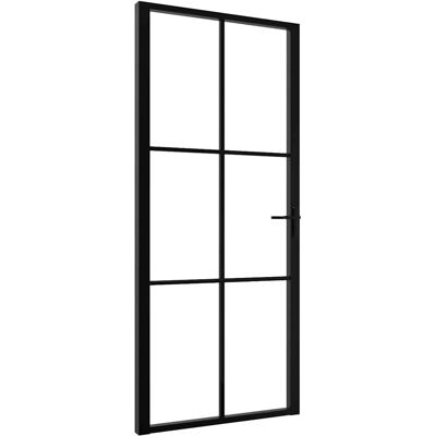 vidaXL Schwarze Glas Aluminium Innentür - 93x201,5 cm vidaXL Schwarze Glas Aluminium Innentür - 93x201,5 cm