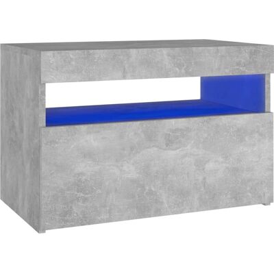 vidaXL Nachttisch Grau mit LED-Lichtern & USB vidaXL Nachttisch Grau mit LED-Lichtern & USB