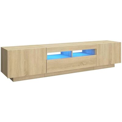vidaXL TV Kast met LED-verlichting Sonoma Eik 180x35x40 cm TV Standaard vidaXL TV Kast met LED-verlichting Sonoma Eik 180x35x40 cm TV Standaard