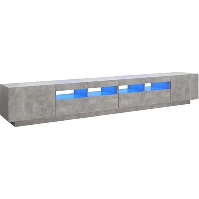 vidaXL TV-kast met LED-verlichting Beton Grijs - Tv-meubel vidaXL TV-kast met LED-verlichting Beton Grijs - Tv-meubel