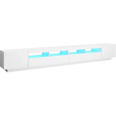 vidaXL Weißer TV-Schrank mit LED-Lichtern 300x35x40cm - TV-Ständer vidaXL Weißer TV-Schrank mit LED-Lichtern 300x35x40cm - TV-Ständer