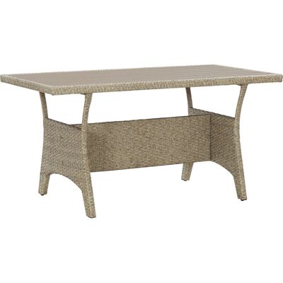 vidaXL TuinTafel Grijs 120x70x66 cm Poly Rattan vidaXL TuinTafel Grijs 120x70x66 cm Poly Rattan