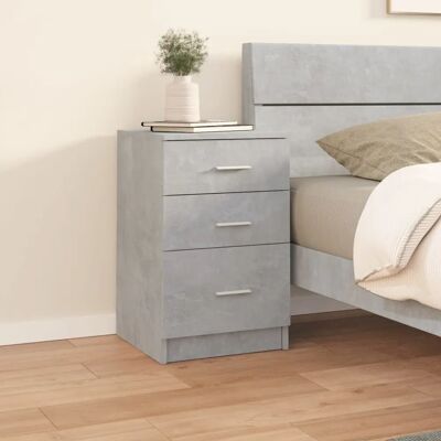 vidaXL Armoire de lit gris ciment 40x40x63 cm en bois stratifié - Table de nuit - Publicité vidaXL Armoire de lit gris ciment 40x40x63 cm en bois stratifié - Table de nuit - Publicité