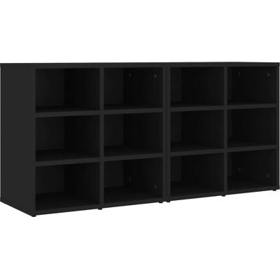 vidaXL 1/2x Schwarzer Wandmontierter Schuhschrank - Schuhaufbewahrung vidaXL 1/2x Schwarzer Wandmontierter Schuhschrank - Schuhaufbewahrung
