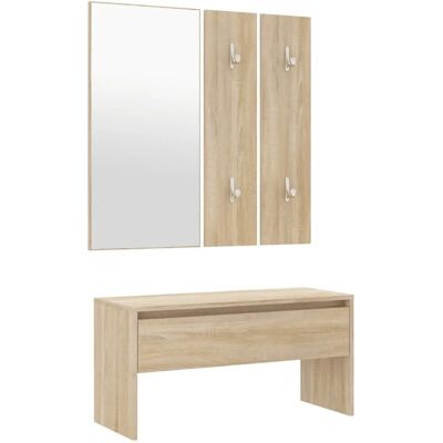 vidaXL Sonoma Eiche Flur Möbelset - Bank, Garderobe & Stauraum vidaXL Sonoma Eiche Flur Möbelset - Bank, Garderobe & Stauraum