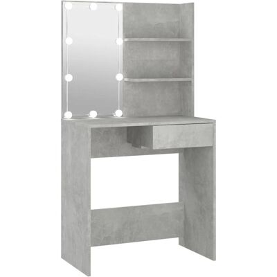 vidaXL 808805 betonggrijs LED kaptafel - Make-up tafel vidaXL 808805 betonggrijs LED kaptafel - Make-up tafel