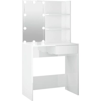 vidaXL 808807 Wit LED Kaptafel - Modern slaapkamermeubel vidaXL 808807 Wit LED Kaptafel - Modern slaapkamermeubel