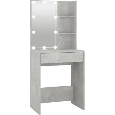 vidaXL Beton Grau LED Schminktisch - Schminktisch vidaXL Beton Grau LED Schminktisch - Schminktisch