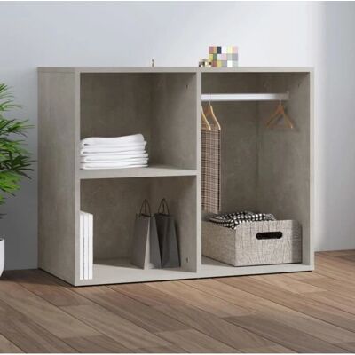 Armario de vestidor gris concreto vidaXL - Almacenamiento y cosméticos - 80x40x65 cm Armario de vestidor gris concreto vidaXL - Almacenamiento y cosméticos - 80x40x65 cm