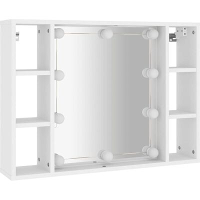 vidaXL Wandmontiertes Spiegel Schrank mit LED - Weiß vidaXL Wandmontiertes Spiegel Schrank mit LED - Weiß