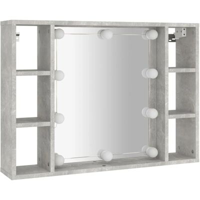 Armoire miroir avec LED gris béton - Rangement salle de bain Armoire miroir avec LED gris béton - Rangement salle de bain