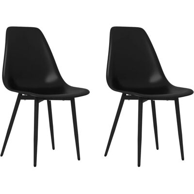 vidaXL 338044 Chaise de salle à manger en polypropylène noir - Chaise de salle à manger vidaXL 338044 Chaise de salle à manger en polypropylène noir - Chaise de salle à manger