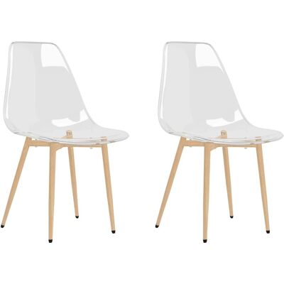 vidaXL 2x Transparante PET Eetkamerstoelen - Eetkamerstoelen vidaXL 2x Transparante PET Eetkamerstoelen - Eetkamerstoelen