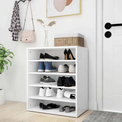 vidaXL Weißes Schuhschrank - 5 Regale - Robuster Stauraum vidaXL Weißes Schuhschrank - 5 Regale - Robuster Stauraum