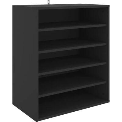 vidaXL Schoenenkast zwart 60x35x70 cm engineered hout - Schoenenkast vidaXL Schoenenkast zwart 60x35x70 cm engineered hout - Schoenenkast