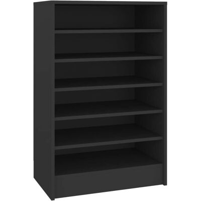 vidaXL Black Shoe Cabinet - 7 Shelves, Modern Design vidaXL Black Shoe Cabinet - 7 Shelves, Modern Design