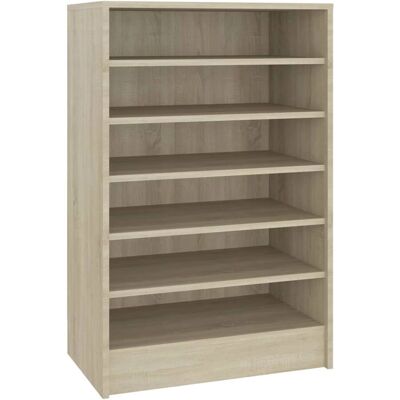 Mueble zapatero Sonoma Roble vidaXL - Moderno con 7 estantes Mueble zapatero Sonoma Roble vidaXL - Moderno con 7 estantes