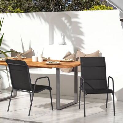 Maisonchic Stahl- und Textilene-Gartenstühle - 2er Set Maisonchic Stahl- und Textilene-Gartenstühle - 2er Set