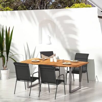 Maisonchic Malli 282055 Musta Puutarhatuoli Setti - Puutarhakalusteet Maisonchic Malli 282055 Musta Puutarhatuoli Setti - Puutarhakalusteet