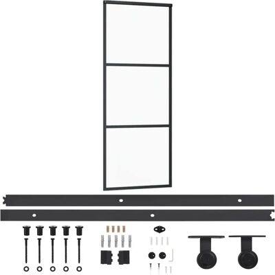 vidaXL Schiebetür - ESG Glas Aluminium 76x205 cm vidaXL Schiebetür - ESG Glas Aluminium 76x205 cm