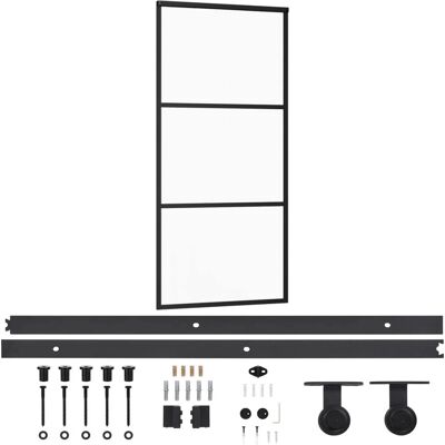 vidaXL Aluminium & ESG Glass Sliding Door - 90x205 cm vidaXL Aluminium & ESG Glass Sliding Door - 90x205 cm