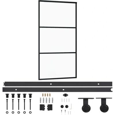 vidaXL Schiebetür mit ESG-Glas & Aluminium 102x205 cm - Schiebetür vidaXL Schiebetür mit ESG-Glas & Aluminium 102x205 cm - Schiebetür