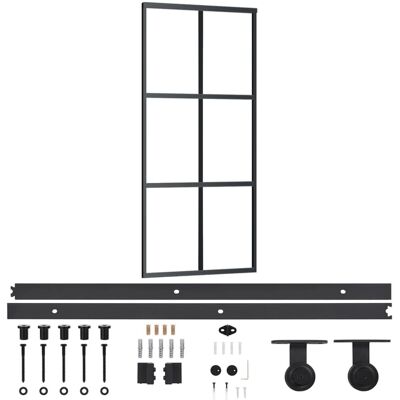 vidaXL Schiebetür mit Hardware-Set ESG Glas & Aluminium - Schiebetürsystem vidaXL Schiebetür mit Hardware-Set ESG Glas & Aluminium - Schiebetürsystem