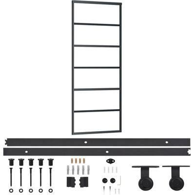 vidaXL Schiebetür mit Beschlag ESG Glas & Aluminium - Schiebetürsystem vidaXL Schiebetür mit Beschlag ESG Glas & Aluminium - Schiebetürsystem