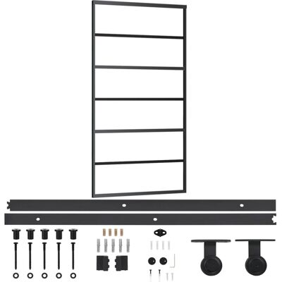 vidaXL Schiebetür mit Zubehör ESG Glas & Aluminium - Schiebetür vidaXL Schiebetür mit Zubehör ESG Glas & Aluminium - Schiebetür