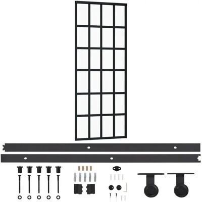 vidaXL Schiebetür mit Beschlag ESG Glas & Aluminium - Schiebetürsystem vidaXL Schiebetür mit Beschlag ESG Glas & Aluminium - Schiebetürsystem