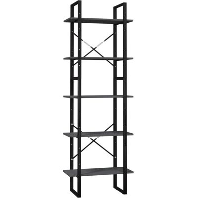 vidaXL Kiefernholz 5-stöckiger Bücherregal Grau Heim Bücherregal Aufbewahrungsregal - Bücherregal vidaXL Kiefernholz 5-stöckiger Bücherregal Grau Heim Bücherregal Aufbewahrungsregal - Bücherregal
