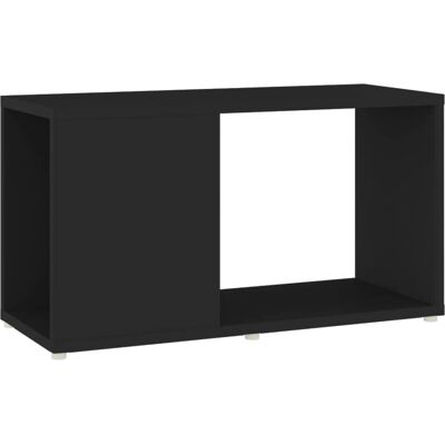 vidaXL Mueble de TV negro de madera ingeniería - Soporte y aparador vidaXL Mueble de TV negro de madera ingeniería - Soporte y aparador