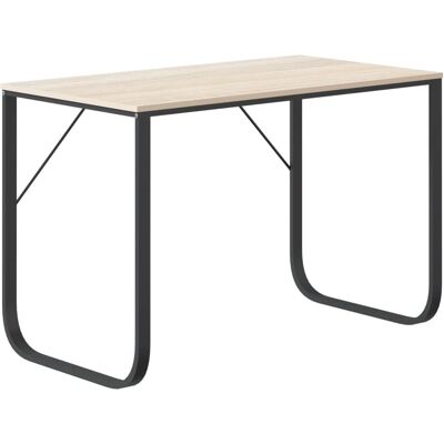 vidaXL tietokonepöytä musta ja tammen näköinen 110x60x73cm puupohjaisesta materiaalista - Computer Desk vidaXL tietokonepöytä musta ja tammen näköinen 110x60x73cm puupohjaisesta materiaalista - Computer Desk
