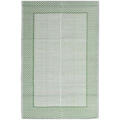 vidaXL Udendørs Tæppe Grøn Hvid 190x290 cm - Outdoor Carpet vidaXL Udendørs Tæppe Grøn Hvid 190x290 cm - Outdoor Carpet