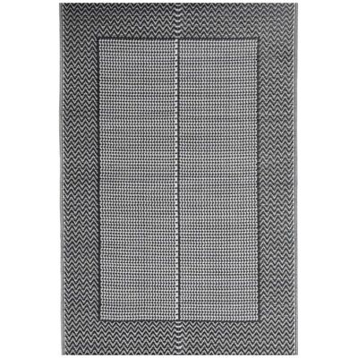 vidaXL Black and Grey Outdoor Carpet 140x200 cm - Outdoor Carpet vidaXL Black and Grey Outdoor Carpet 140x200 cm - Outdoor Carpet